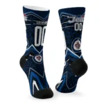 Winnipeg Jets Socks Custom Leopard Print Blue Black Best Selling
