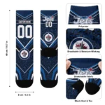Winnipeg Jets Socks Custom Leopard Print Blue Black Best Selling