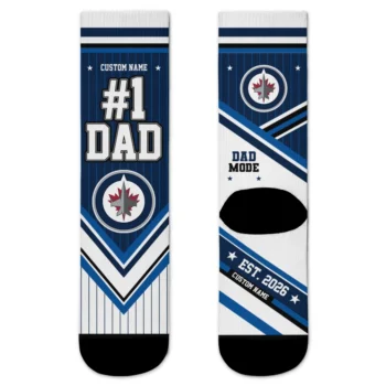 Winnipeg Jets Socks - Custom Pinstripe Chevron Blue White