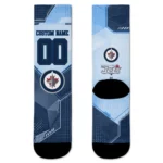 Winnipeg Jets Socks Customized Geometric Tech Blue Best Selling