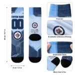 Winnipeg Jets Socks Customized Geometric Tech Blue Best Selling