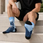 Winnipeg Jets Socks Customized Geometric Tech Blue Best Selling