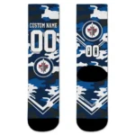 Winnipeg Jets Socks Customized Woodland Camo Blue Best Selling