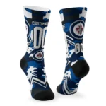 Winnipeg Jets Socks Customized Woodland Camo Blue Best Selling