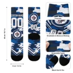 Winnipeg Jets Socks Customized Woodland Camo Blue Best Selling