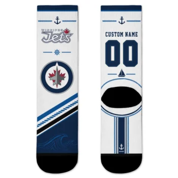 Winnipeg Jets Socks - Personalized Nautical Icons Blue White