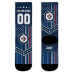 Winnipeg Jets Socks Personalized Star Stripes Blue White Best Selling