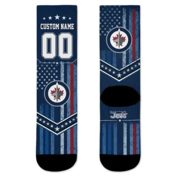 Winnipeg Jets Socks Personalized Star Stripes Blue White Best Selling
