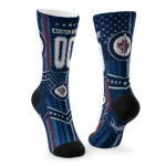 Winnipeg Jets Socks Personalized Star Stripes Blue White Best Selling