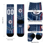 Winnipeg Jets Socks Personalized Star Stripes Blue White Best Selling