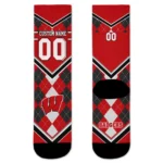 Wisconsin Badgers Socks Customized Argyle Pattern Red Best Selling