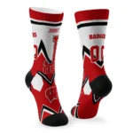 Wisconsin Badgers Socks Customized Arrow Blocks Red Best Selling
