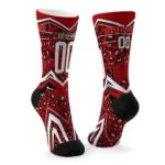 Wisconsin Badgers Socks Customized Leopard Print Red Black Best Selling