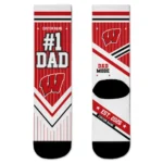 Wisconsin Badgers Socks Customized Pinstripe Chevron Red White Best Selling