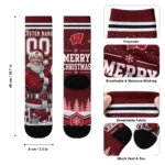 Wisconsin Badgers Socks Customized Snowy Scene Red White Best Selling