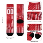 Wisconsin Badgers Socks Customized Star Stripes Red White Best Selling
