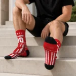 Wisconsin Badgers Socks Customized Star Stripes Red White Best Selling