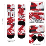 Wisconsin Badgers Socks Customized Woodland Camo Red Best Selling