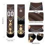 Wyoming Cowboys Socks Customized Argyle Pattern Brown Best Selling