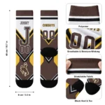 Wyoming Cowboys Socks Customized Arrow Blocks Brown Best Selling