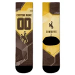 Wyoming Cowboys Socks Customized Geometric Tech Brown Best Selling
