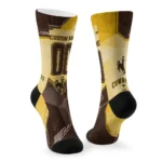 Wyoming Cowboys Socks Customized Geometric Tech Brown Best Selling