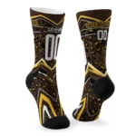 Wyoming Cowboys Socks Customized Leopard Print Brown Black Best Selling