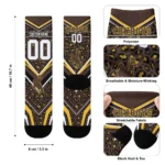 Wyoming Cowboys Socks Customized Leopard Print Brown Black Best Selling
