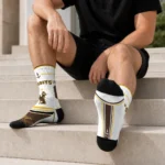 Wyoming Cowboys Socks Customized Nautical Icons Brown White Best Selling