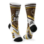 Wyoming Cowboys Socks Customized Pinstripe Chevron Brown White Best Selling