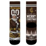 Wyoming Cowboys Socks Customized Snowy Scene Brown White Best Selling