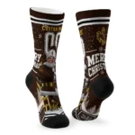 Wyoming Cowboys Socks Customized Snowy Scene Brown White Best Selling