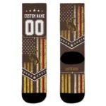 Wyoming Cowboys Socks Customized Star Stripes Brown White Best Selling