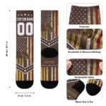 Wyoming Cowboys Socks Customized Star Stripes Brown White Best Selling