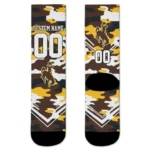 Wyoming Cowboys Socks Customized Woodland Camo Brown Best Selling